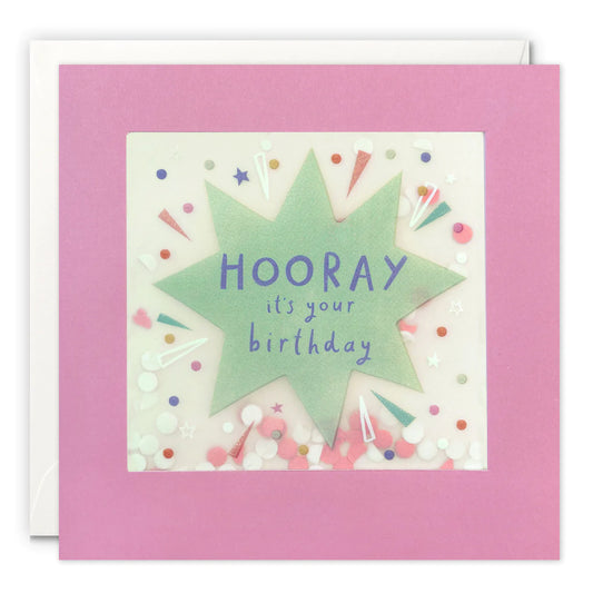 Hooray It's Your Birthday Card with Paper Confetti