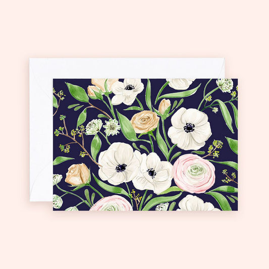 Panda Anemones Florals Enclosure Card