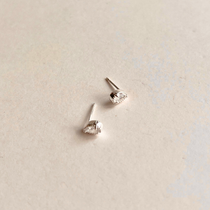 Pear Stud With Mil-grain Edge Earrings