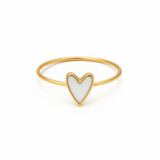 Resin Heart Ring Gold