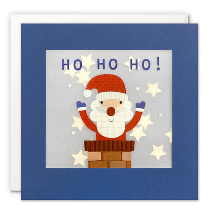 Santa In Chimney Christmas Card