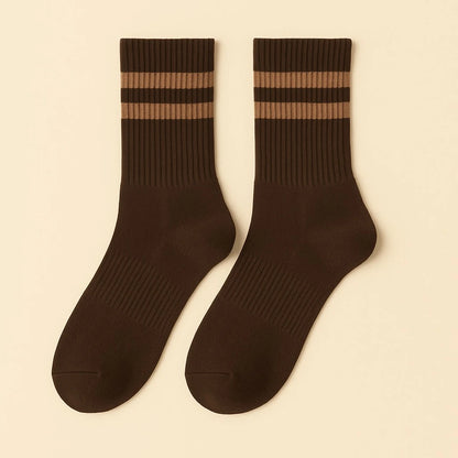 Bettega Classic Crew Socks with Stripe Detail (3 pack) Barista Palette