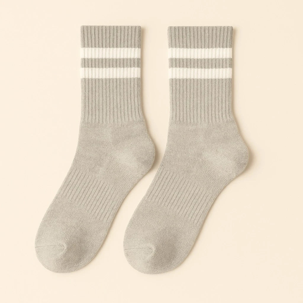 Bettega Classic Crew Socks with Stripe Detail (3 pack) Court Palette