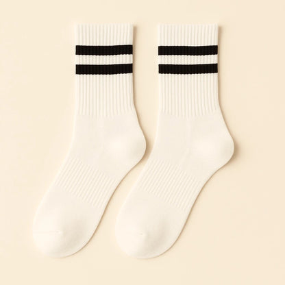 Bettega Classic Crew Socks with Stripe Detail (3 pack) Court Palette