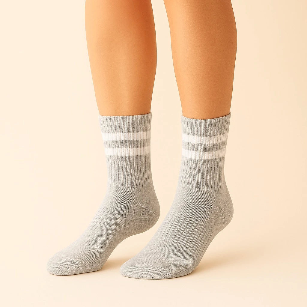 Bettega Classic Crew Socks with Stripe Detail (3 pack) Court Palette