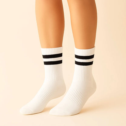 Bettega Classic Crew Socks with Stripe Detail (3 pack) Court Palette