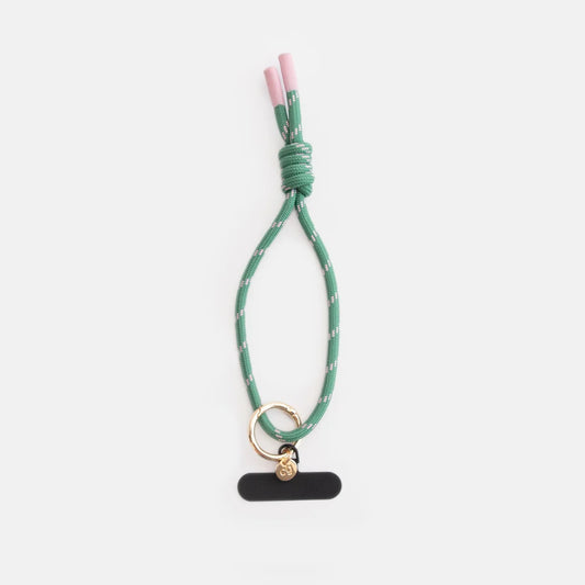 Green And Pink Cord Short Phone Strap