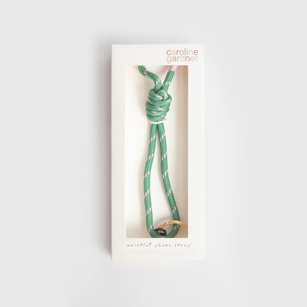 Green And Pink Cord Short Phone Strap
