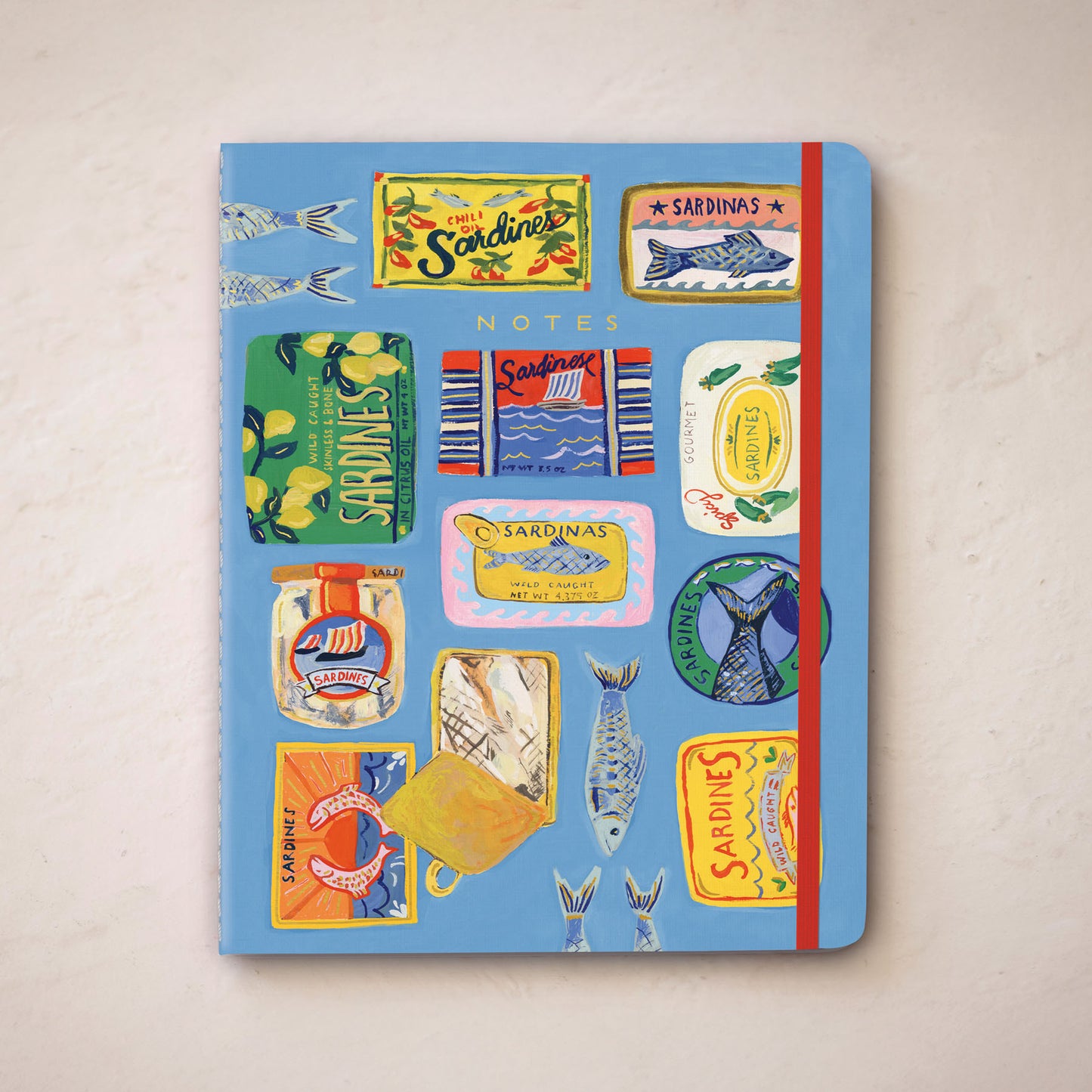 Blue Sardine Tin Three Notebook Set