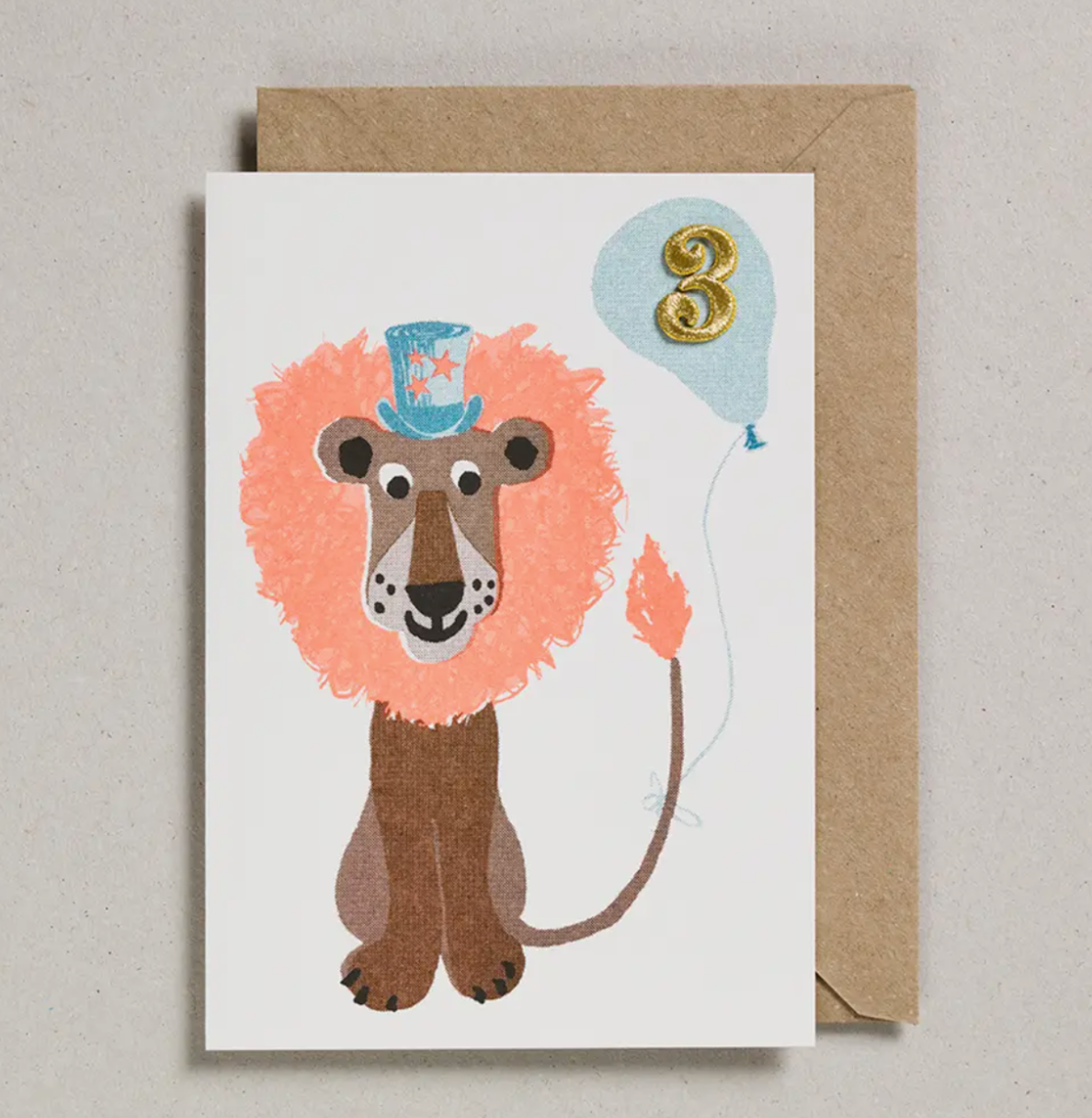 Confetti Pets Lion Age 3 Card