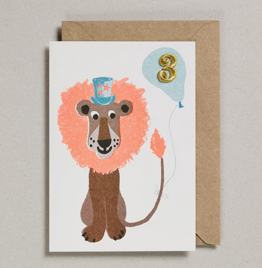 Confetti Pets Lion Age 3 Card