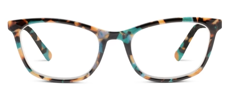 Gloria Teal Botanico Rectangle Blue Light Glasses