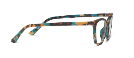 Gloria Teal Botanico Rectangle Blue Light Glasses