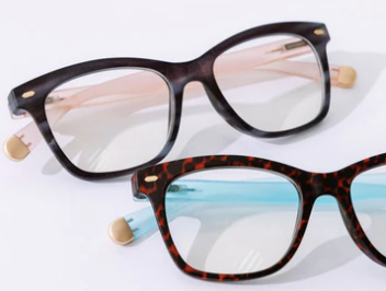 Sinclair Charcoal Horn / Blush Cat Eye Blue Light Glasses