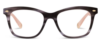 Sinclair Charcoal Horn / Blush Cat Eye Blue Light Glasses