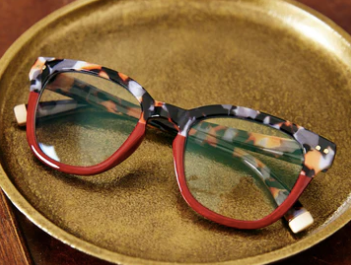 Faye Gray Botanico / Dark Red Cat Eye Blue Light Glasses