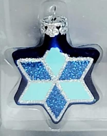 Glass Star of David Ornament