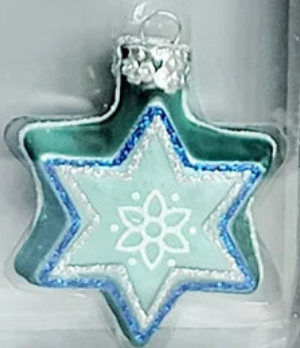 Glass Star of David Ornament