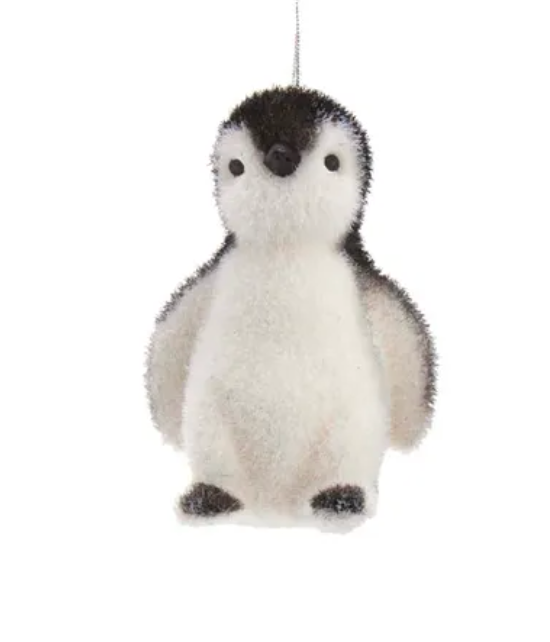 Flocked Penguin Ornament