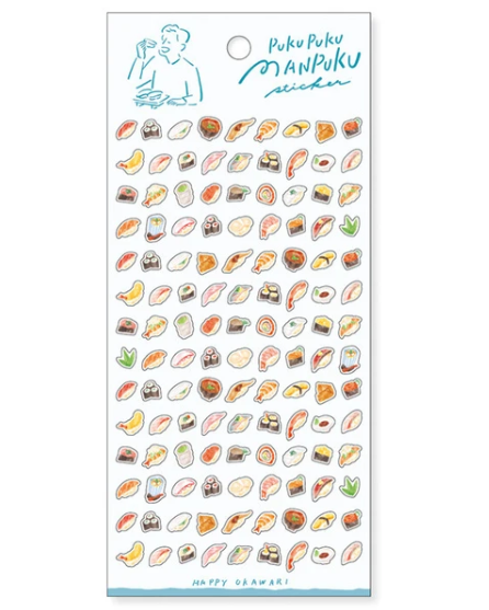 Kawaii Pukupuku Manpuku Stickers Sushi