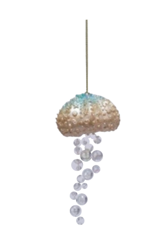 Painted Resin Jelly Fish Ornaments With Iridescent Legs