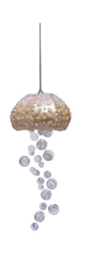 Painted Resin Jelly Fish Ornaments With Iridescent Legs