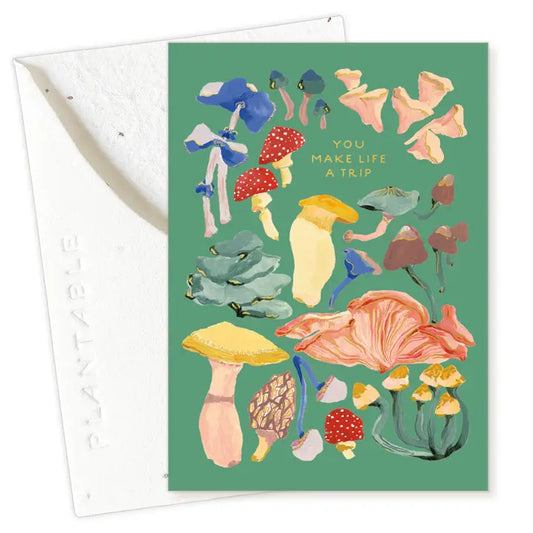 Shrooms Sprout Mini Greeting Card