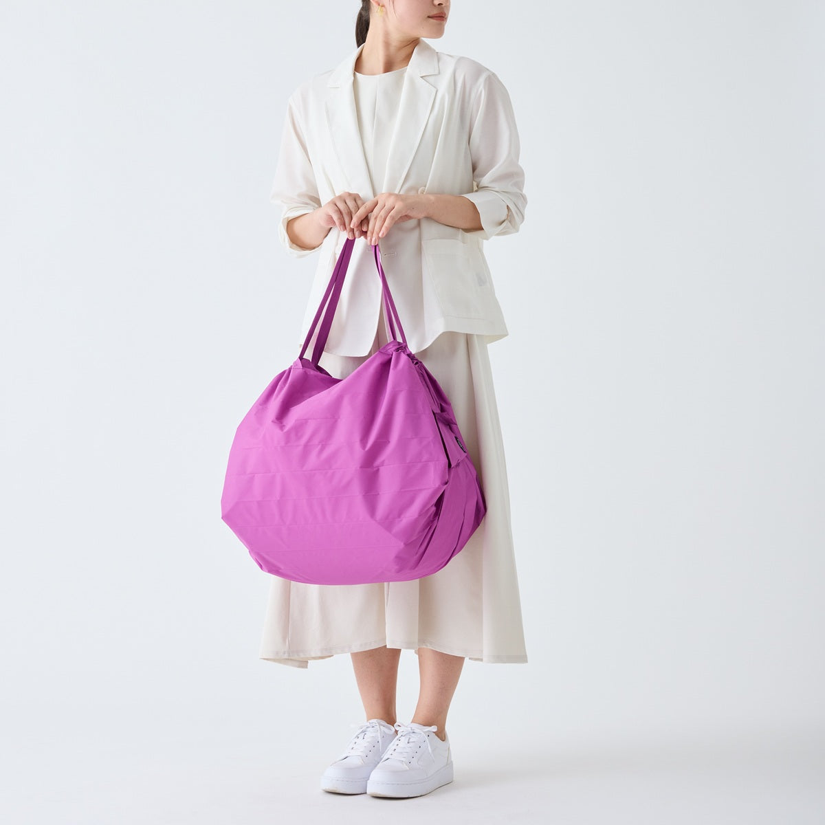 Shupatto Compact Reusable Bag Large Peony Petal