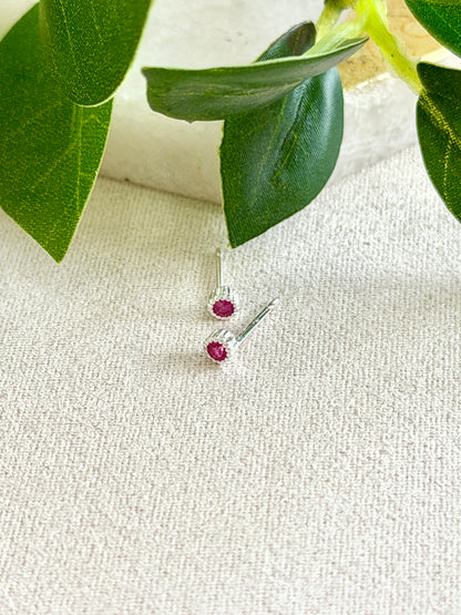 Tiny Round Milgrain-Edge CZ Studs
