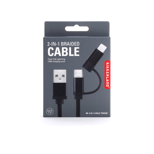 Black 2-In-1 Braided Cable