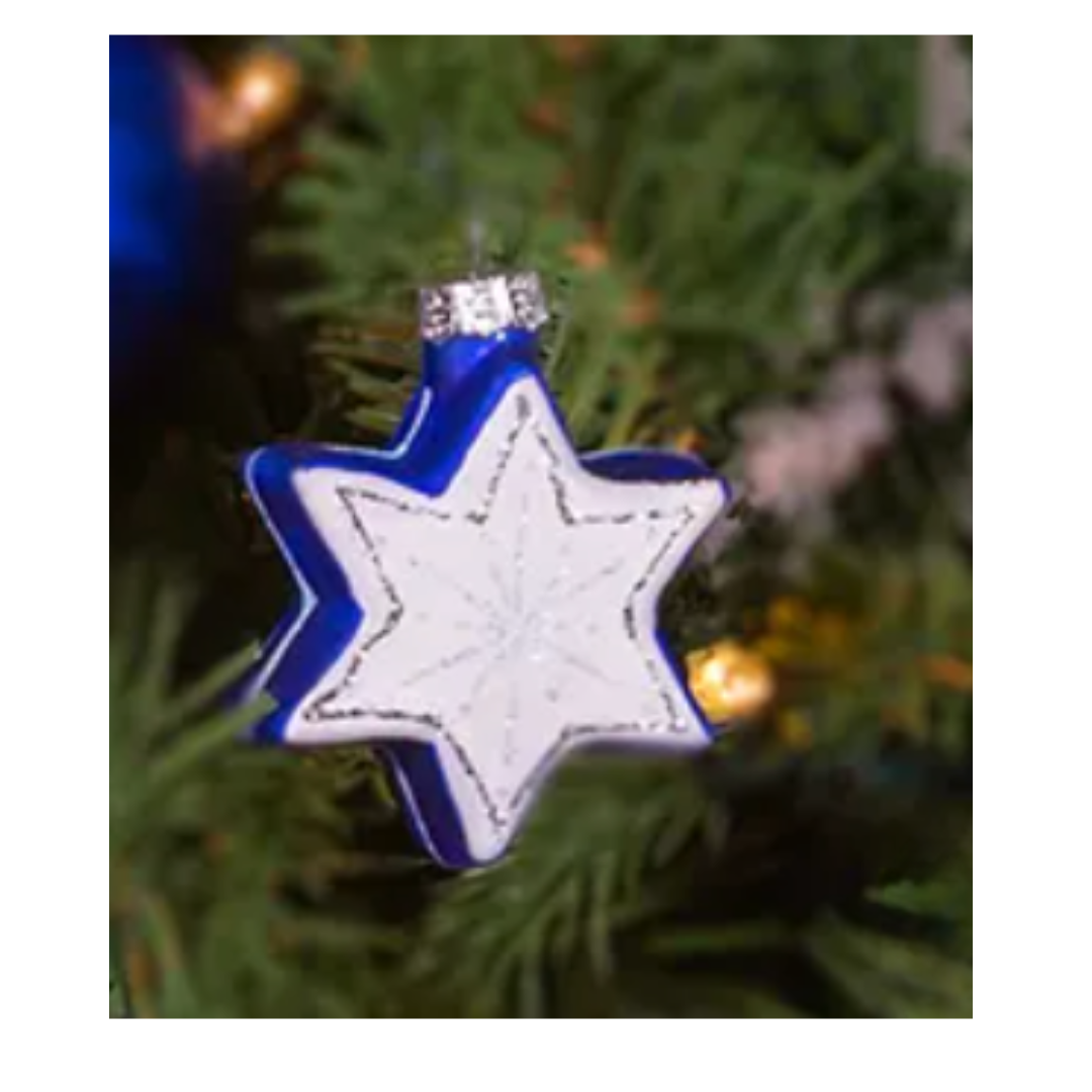 Glass Star of David Ornament