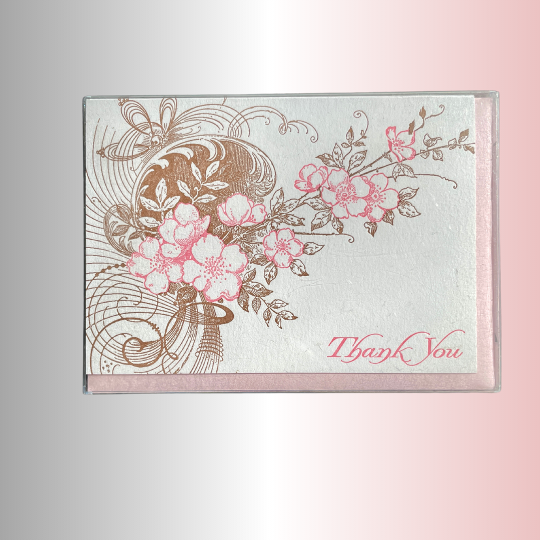 Thank You Pink Floral Boxed Cards