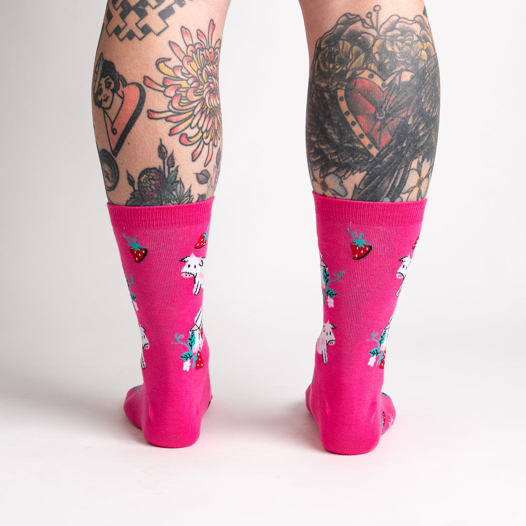 Women's Crew Socks Strawberry Milk