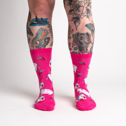 Women's Crew Socks Strawberry Milk