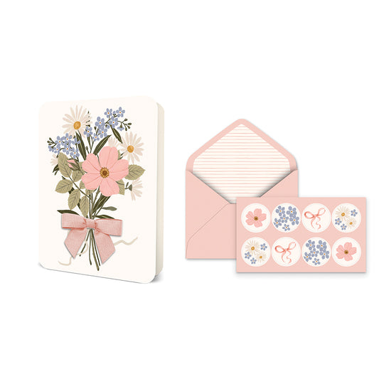 Wildfower Bouquet Bow Note Card Set