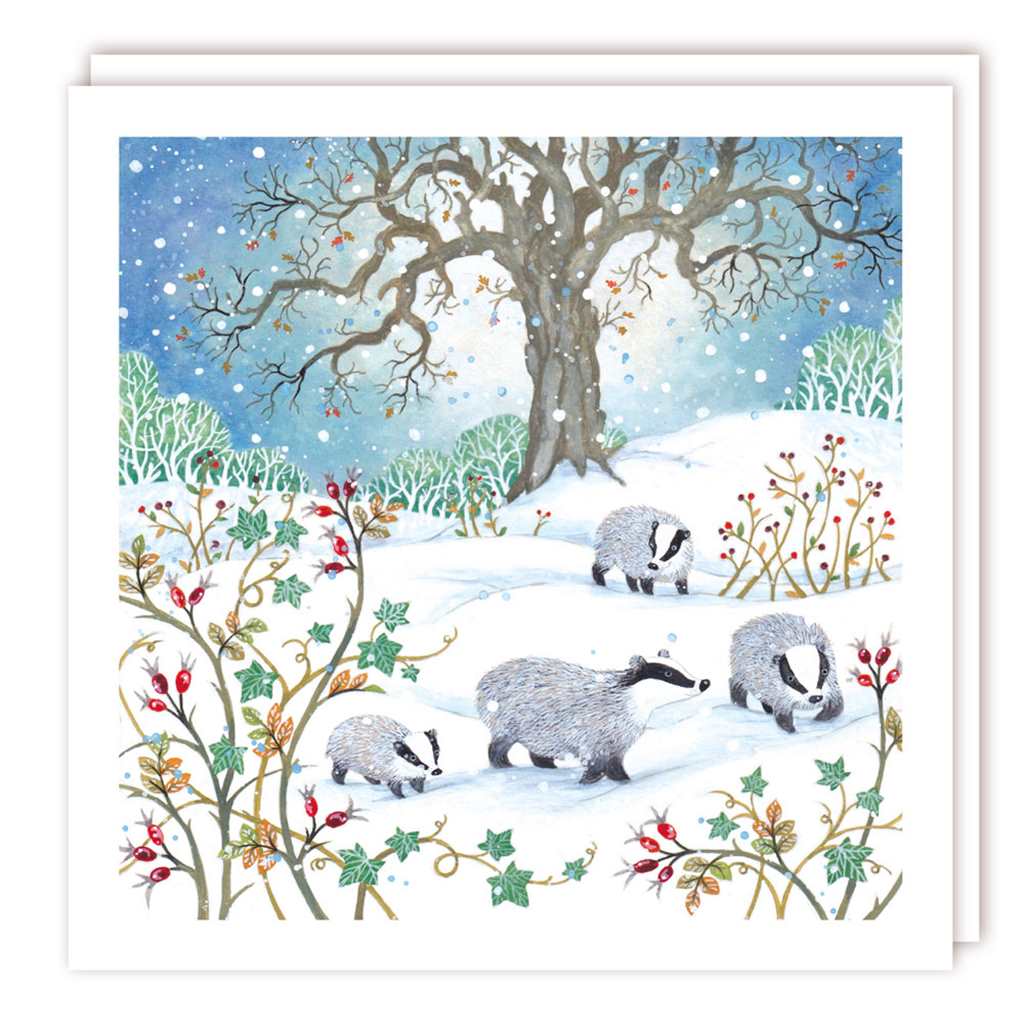 Family Badgers Christmas Cards Pack