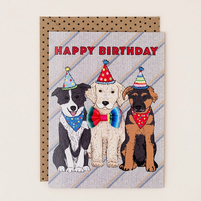 Dog Party Hand-finished Birthday Card