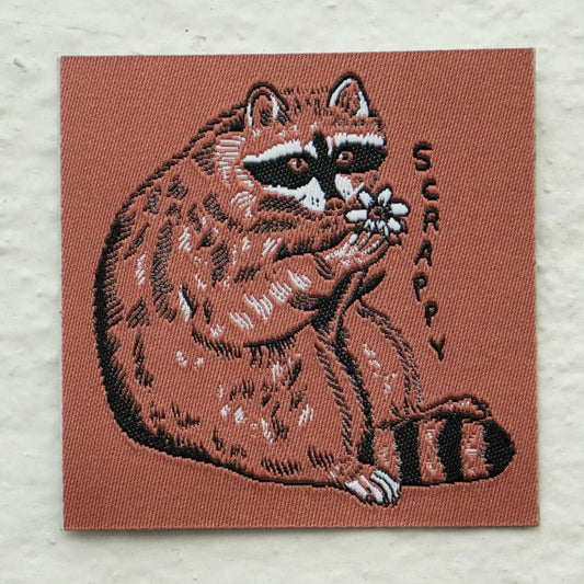 #43 Scrappy Raccoon - Woven Sticky Patch