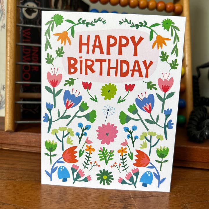 Happy Birthday Summer Garden Greeting Card