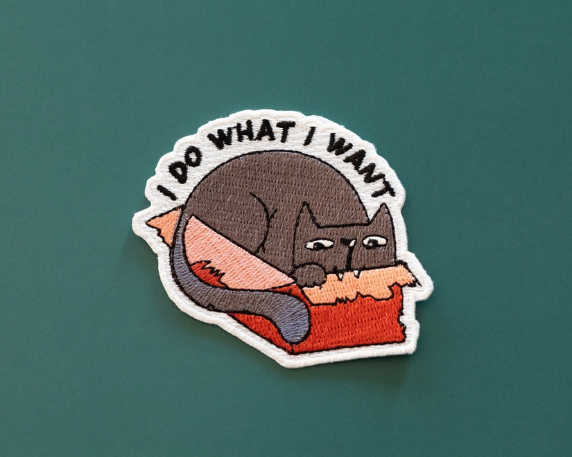 #131 I Do What I Want Cat Iron-On Patch