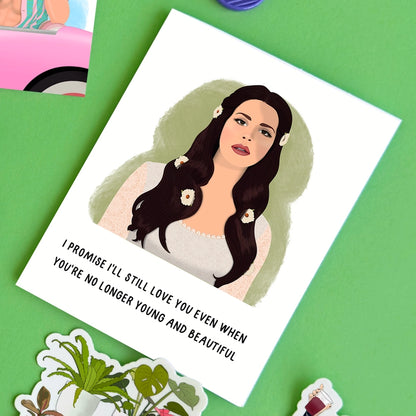 Lana Del Rey Love Young and Beautiful Card