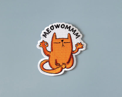 #134 Meditating Cat Iron-On Patch