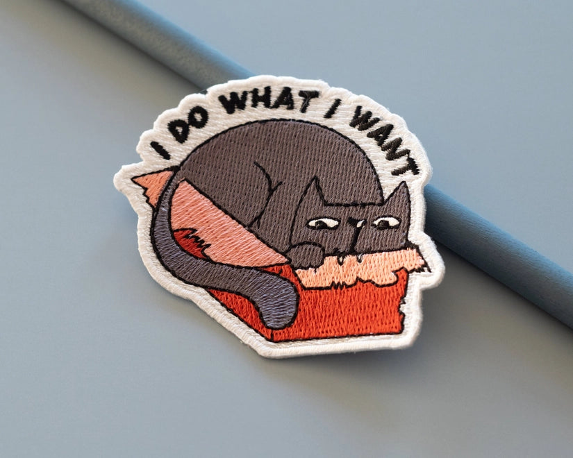 #131 I Do What I Want Cat Iron-On Patch