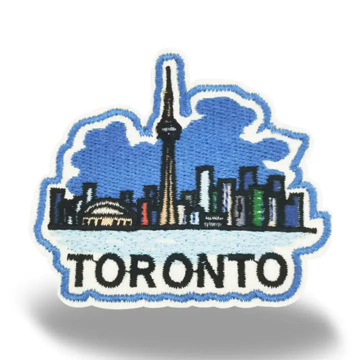 Toronto Skyline CN Tower Embroidered Patch Blue