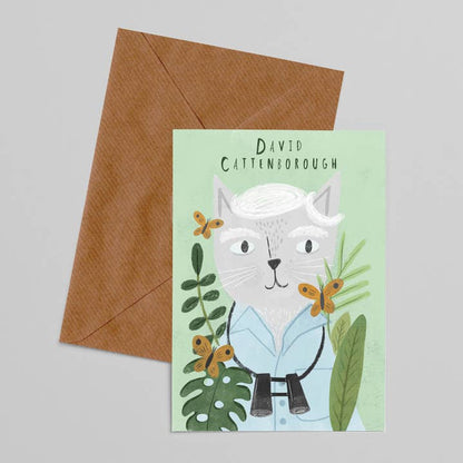 David Cattenborough Cat Card