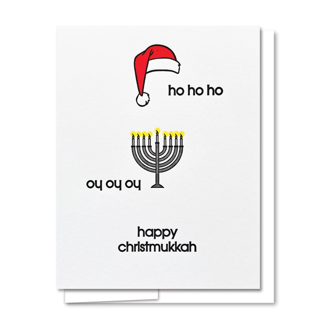 Christmukkah Letterpress Holiday Card