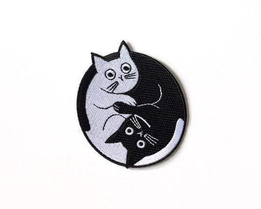 #123 Yin-Yang Cats Iron-On Patch