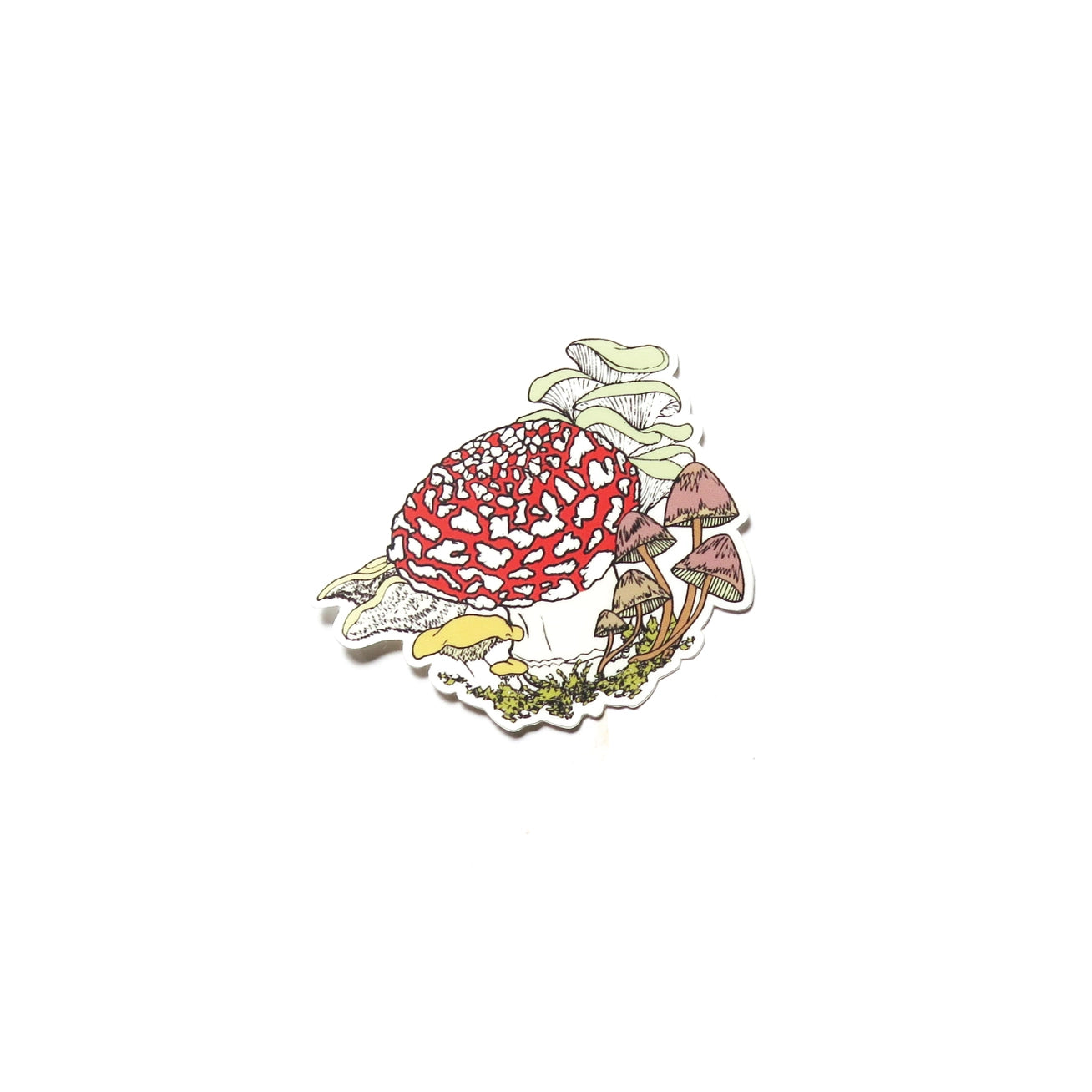 S143 Amanita Mushroom Bunch Sticker