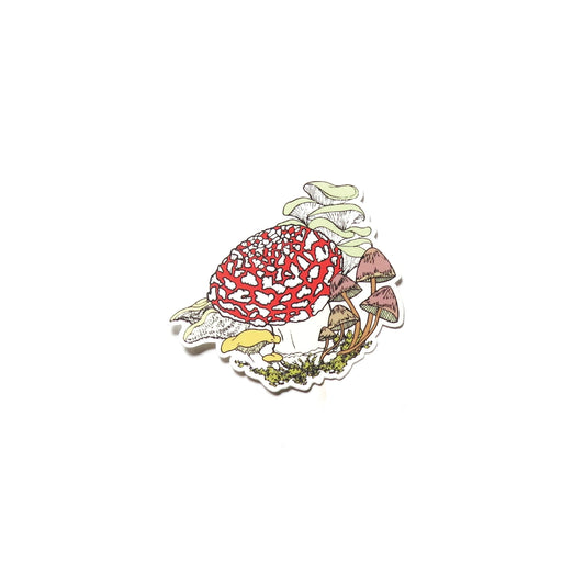 S143 Amanita Mushroom Bunch Sticker