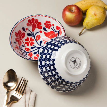Stamped Bowl 6" Navy Bird